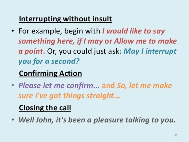 business telephone conversation example dialogue